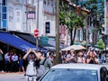 SINGAPORE Ã¢â¬â 26 DEC 2019 Ã¢â¬â Crowd of onlookers in the Central Business District CBD watch the Ã¢â¬Åring of fireÃ¢â¬Â solar